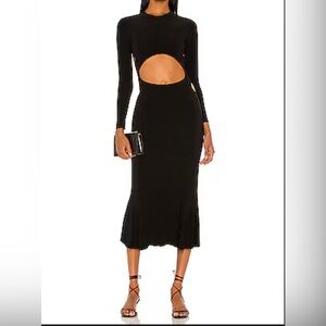 Black Long Sleeve Cut-Out Dress